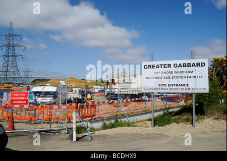 Wind Farm Baustelle in Leiston hinter Sizewell A und B nukleare Kraftwerke Stockfoto