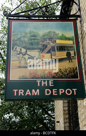 Die Straßenbahn-Depot-Pub anmelden East Road, Cambridge England UK Stockfoto