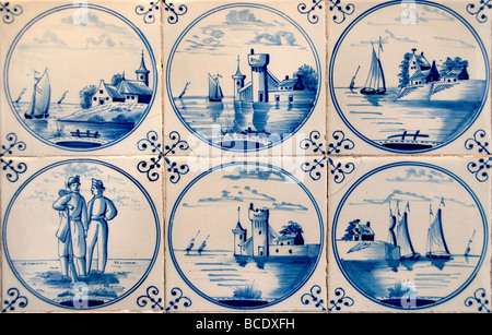 Fliesenmuseum Fliesen Delfter Blau Porzellan Amsterdam Niederlande 17. / 18. Jahrhundert Stockfoto
