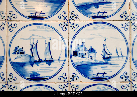 Fliesenmuseum Fliesen Delfter Blau Porzellan Amsterdam Niederlande 17. / 18. Jahrhundert Stockfoto