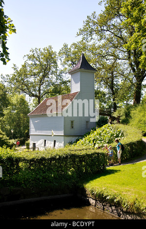 Der Wohnturm, Gamle Bergen Museum, Sandviken, Bergen, Hordaland, Norwegen Stockfoto