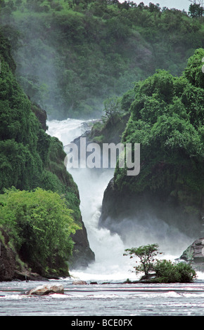 Murchison Falls gesehen aus River Nile Murchison Falls National Park Uganda Ostafrika Stockfoto