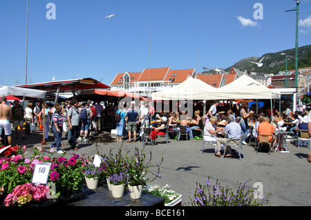 Der Fisch Markt, Torget, Bergen, Hordaland, Norwegen Stockfoto