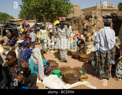 Mali. Sahel. Wochenmarkt in Djenné. Stockfoto