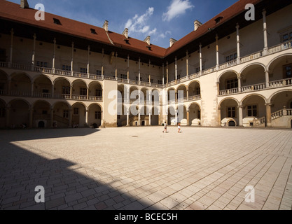 Polen Krakau Wawel Königsschloss Hof Stockfoto