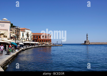 DEN VENEZIANISCHEN HAFEN VON CHANIA AUF DER GRIECHISCHEN INSEL KRETA. Stockfoto