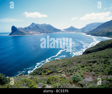 Südafrika Kapstadt Bergen von Chapmans Peak Drive aus gesehen Stockfoto