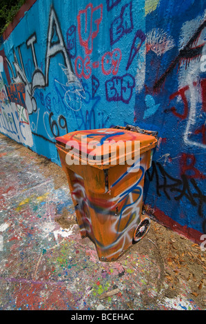 "Graffiti Wall" Stadt sanktioniert Gegend des Selbstausdrucks, Gainesville Florida Stockfoto