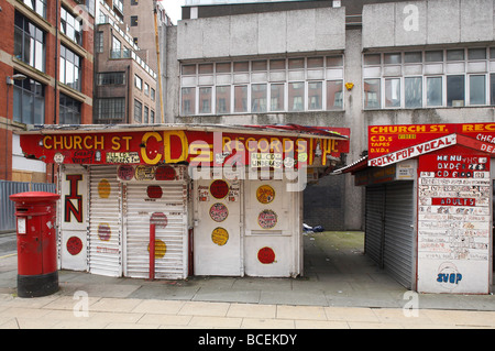 Church Street CD- und Plattenladen in Manchester UK Stockfoto