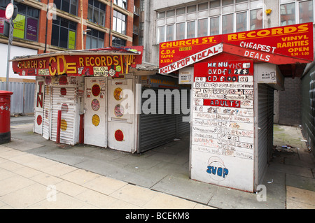 Church Street CD- und Plattenladen in Manchester UK Stockfoto