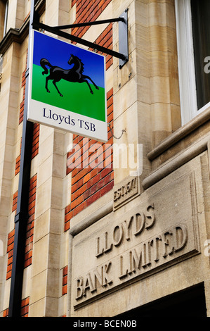 LLoyds TSB Bank begrenzt Zeichen im Hobson Street, Cambridge England UK Stockfoto