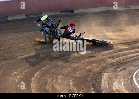 Speedwayrennen an Svansta Rennstrecke in Nyköping, Schweden Stockfoto