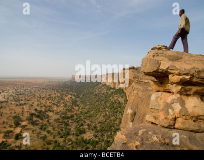 Mali. Sahel. Dogon-Land. Felsen von Bandiagara. UNESCO-Weltkulturerbe. Stockfoto