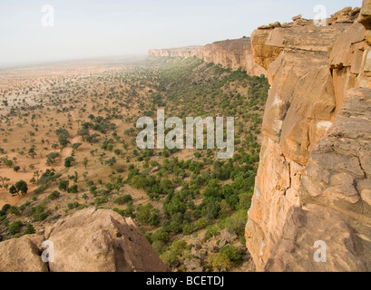 Mali. Sahel. Dogon-Land. Felsen von Bandiagara. UNESCO-Weltkulturerbe. Stockfoto