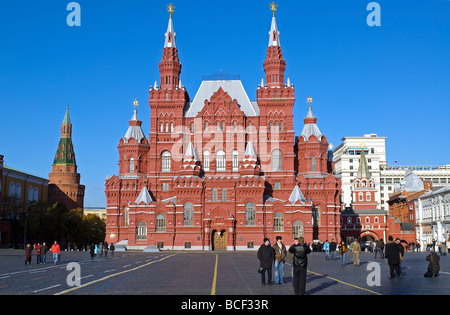 Russland, Moskau, Roter Platz, Staatliches Historisches Museum. 1883 gebaut. Stockfoto