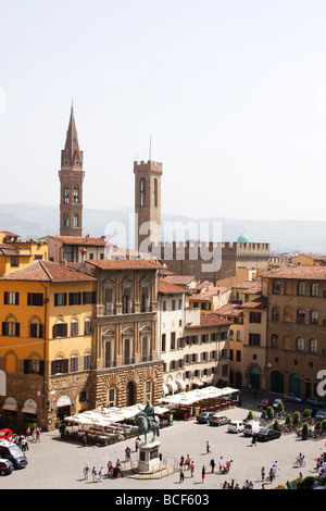 Überblick über die Piazza della Signoria in Florenze/Firenze Italien, EU Stockfoto