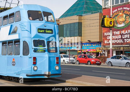 Elektrische Straßenbahn, die Auszeichnung goldene Meile Lancashire England UK GB Großbritannien Reisen Stockfoto