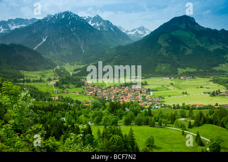 Deutschland, Bayern/Bayern, Deutsche Alpenstrasse, Bad Hindelang und Allgäu Alpen Stockfoto