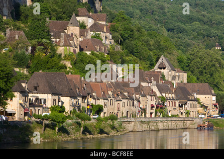 La Roque-Gageac, Dordogne, Aquitaine, Frankreich Stockfoto