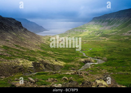 Landschaft in der Nähe von Isafjördur, Westfjorde, Island Stockfoto