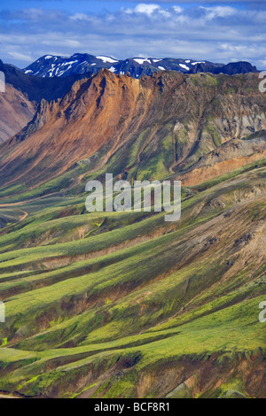 Berghänge, Landmannalaugar, Fjallabak Naturschutzgebiet, Central Island Stockfoto