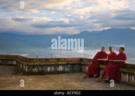 Indien, Sikkim, Gangtok, Rumtek Gompa Komplex, Mönche Stockfoto