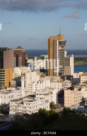 Mauritius, Port Louis, Blick auf die Stadt von Fort Adelaide, Morgendämmerung Stockfoto