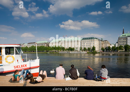 Deutschland, Stand von Hamburg, Hamburg, Binnenalster See Stockfoto