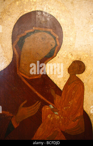 Ikone der Heiligen Jungfrau, Stadt-Museum, Pskow, Pskow, Russland Stockfoto