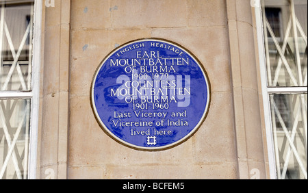 Blaue Tafel 2 Wilton CrescentWestminster, SW1 - Louis Mountbatten, Earl, Gräfin von BurmaLast Vizekönig von Indien Stockfoto