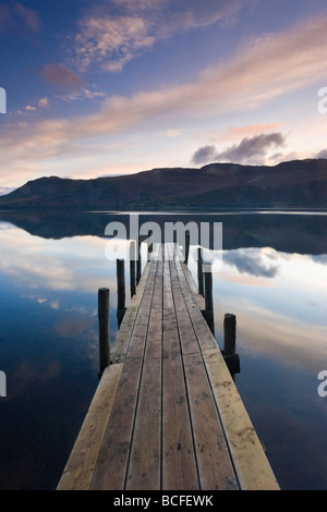 Brandelhow Bay Jetty, Derwentwater, Keswick, Lake District, Cumbria, England Stockfoto