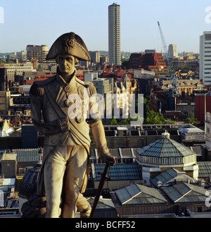 Antenne Nahaufnahme von Nelson auf Spalte London UK Stockfoto