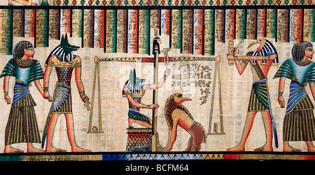 Neuen ägyptischen Gemälden aus pharaonischen Zeiten auf Papyrus Papier Ägypten Kairo Stockfoto