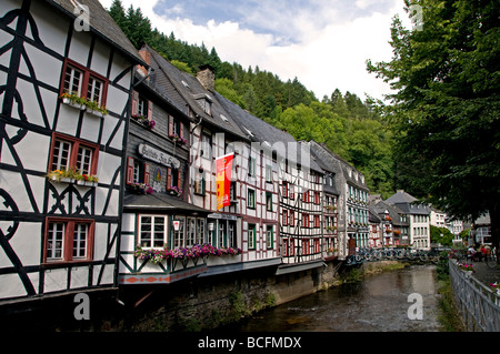 Romantisches Haus Monschau Nordeifel Deutsch Deutschland Stockfoto