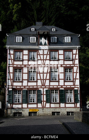 Romantisches Haus Monschau Nordeifel Deutsch Deutschland Stockfoto