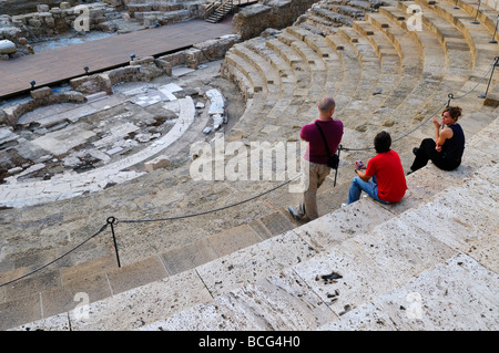 Ruinen des römischen Theaters unter Festung Alcazaba in Malaga Costa del Sol-Andalucia Spanien Stockfoto