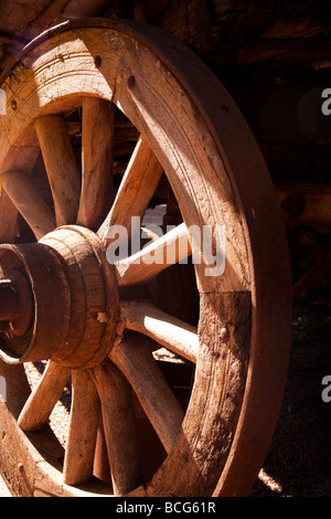 Detail der hölzernen Wagen Rad Stockfoto