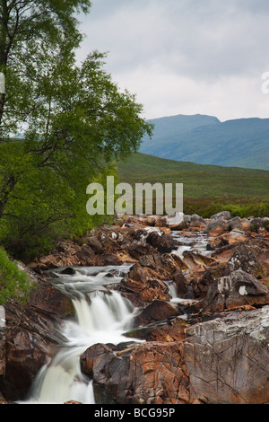 Wasserfall Fluss Etive Glencoe Stockfoto