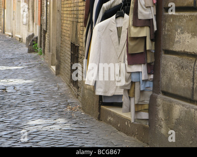 Herren Jacken Shop in via del Pellegrino, Rom Italien Stockfoto