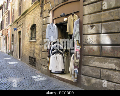 Herren Jacken Shop in via del Pellegrino, Rom Italien Stockfoto