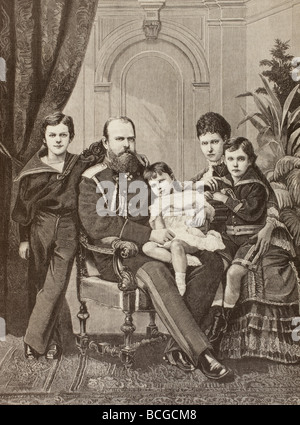 Alexander III von Russland und seiner Familie. Stockfoto