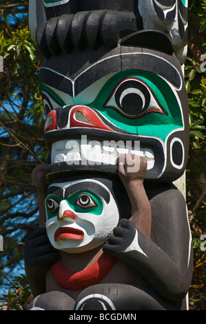 Totempfähle im Stanley Park Vancouver Kanada Stockfoto