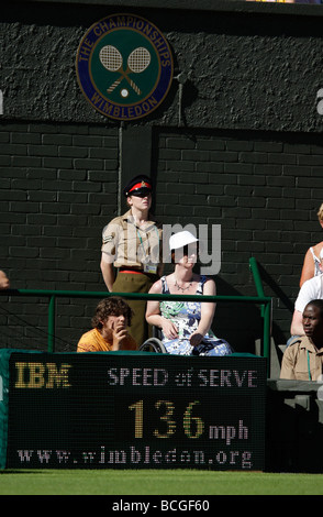 Geschwindigkeit der Anzeige dienen bei den Wimbledon Championships 2009 Stockfoto