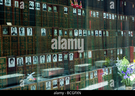 Ein Begräbnis-Zimmer ist im Kun Iam Tempel in Macau, China gesehen. Stockfoto