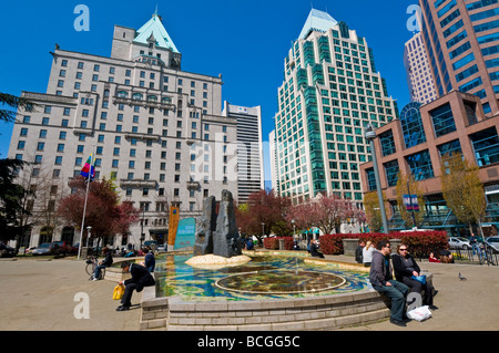 Die Centennial-Brunnen in der Kathedrale Place-Downtown Vancouver Stockfoto