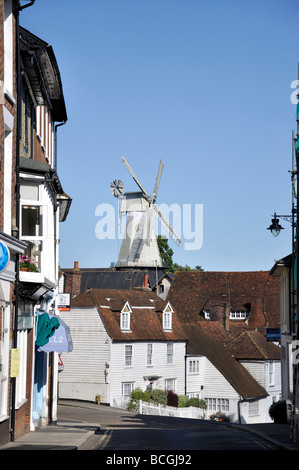 Ansicht der Union Mühle aus Stein Straße, Cranbrook, Kent, England, Vereinigtes Königreich Stockfoto