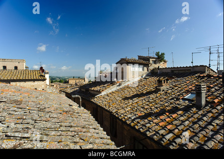 Dächer von San Gimignano, Toskana Italien Stockfoto