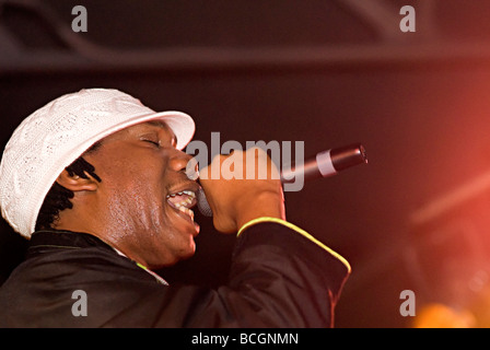 KRS 1 Lawrence Krishna Parker hip Hop Rapper und ein Teil der Boogie down Proudctions Auftritt in birmingham Stockfoto