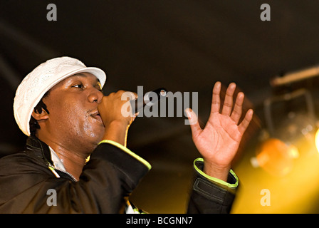 KRS 1 Lawrence Krishna Parker hip Hop Rapper und ein Teil der Boogie down Proudctions Auftritt in birmingham Stockfoto