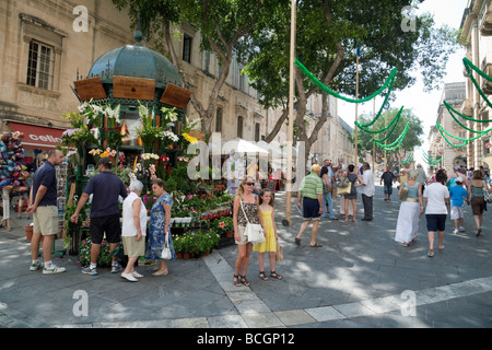 Eine Szene auf Republic Street, Valletta, Malta Stockfoto